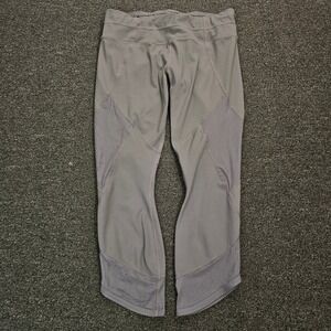 Athleta Capri Leggings Womens Medium Gray Mesh Panel Athletic Yoga Tights mesh